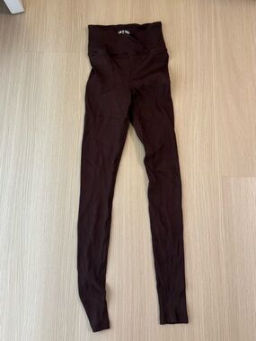 Year of Ours brown ribbed leggings